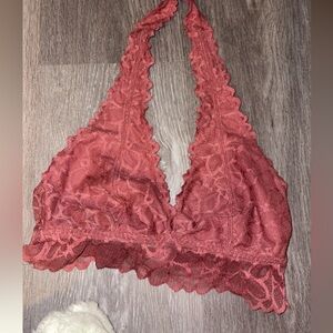 PINK Victoria's Secret Lace Halter Bralette in mauve